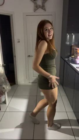 Lifted skirt and got embarrassed
