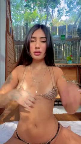 boobs brunette latina tanlines clip