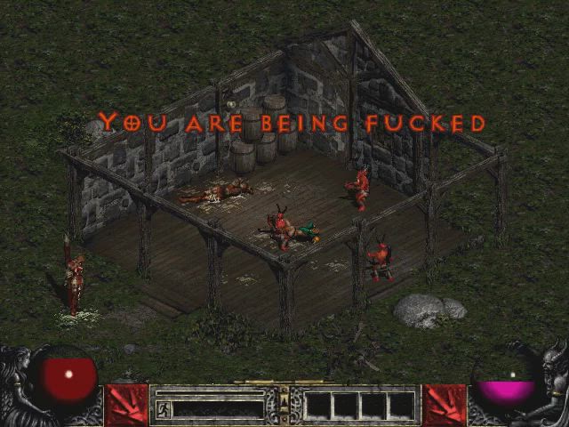 GIF of a Sorceress getting creampied by a Fallen (unknown) [Diablo 2]