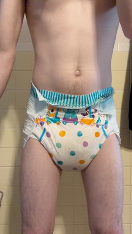 Holy sog this diaper was super wet! I show it off at the end ;)