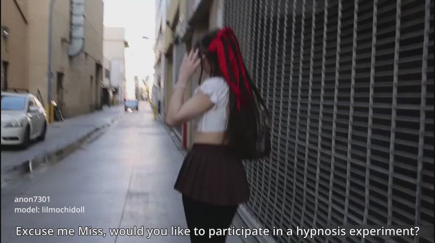 "Excuse me Miss, would you like to participate in a Hypnosis social experiment"