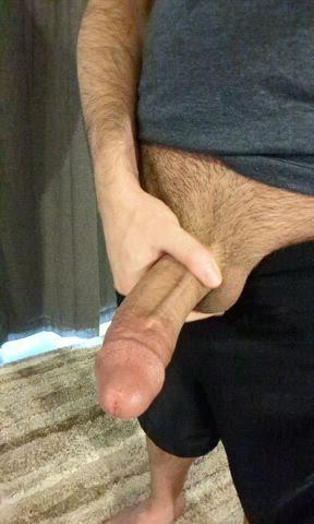 Horny and stroking my thick cock on Saturday evening