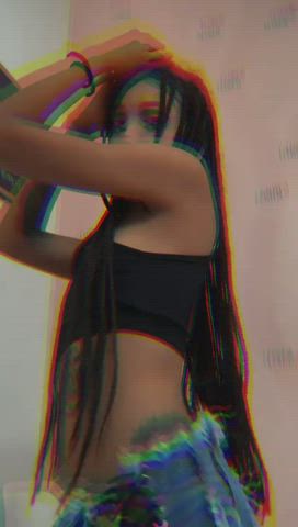 ass camgirl dancing ebony latina skinny small tits tattoo twerking clip