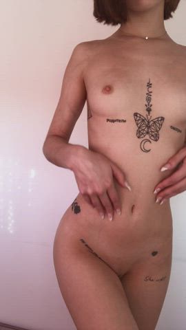 Blonde Model Nude Art OnlyFans Skinny Small Nipples Small Tits Tattoo Teen clip