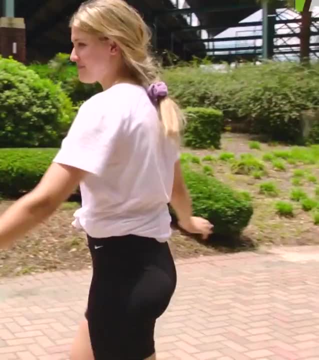 Eugenie Bouchard will let you rub your caged dicklet against her tight ass while