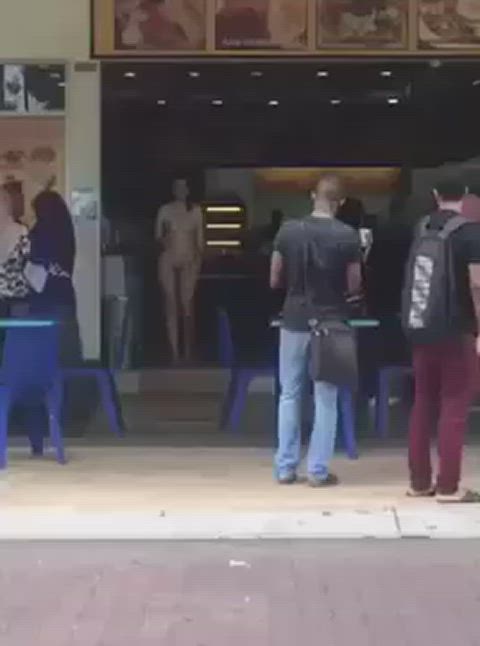 nude nudity outdoor public clip