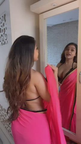 big tits cleavage dancing desi indian model saree clip