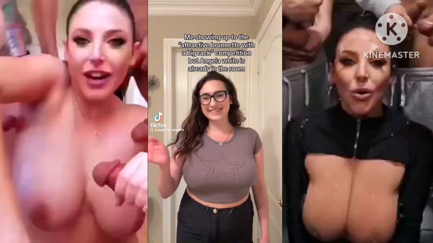 big tits milf brunette natural tits tiktok 18 years old gangbang angela white split