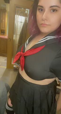 goth schoolgirl tease clip