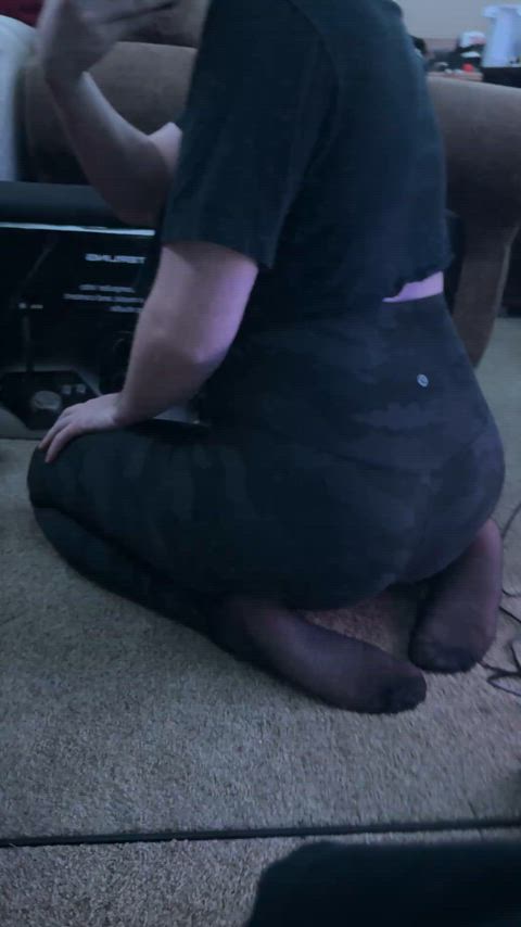 ass femboy leggings male masturbation onlyfans tights thick-booty clip