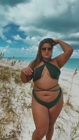 beach bikini chubby latina women-of-color clip