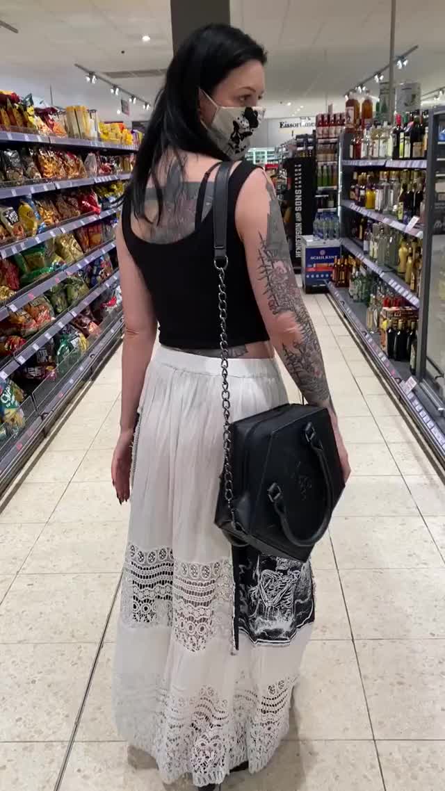 Me. Flashing boobs at the grocery and buying some snacks.