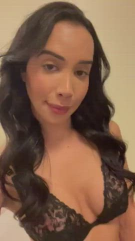 Brazilian Cock Cute High Heels Lingerie Selfie Solo Trans clip