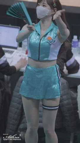 asian babe cheerleader cute korean model smile clip