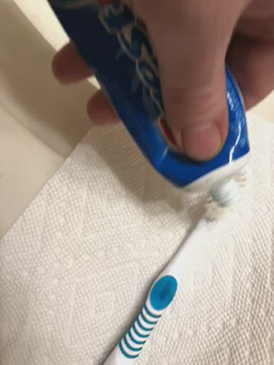 Toothpaste on cock proof.