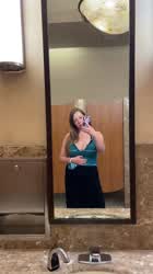 It’s Tuesday so I’ve gotta show you my tits, even in a public restroom