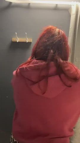 changing room cute dressing dressing room glasses pale redhead uk undressing clip
