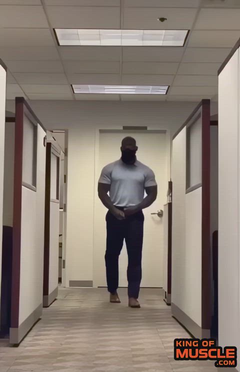 Muscle dad being naughty in the office