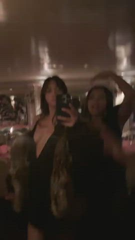 celebrity cleavage small tits clip