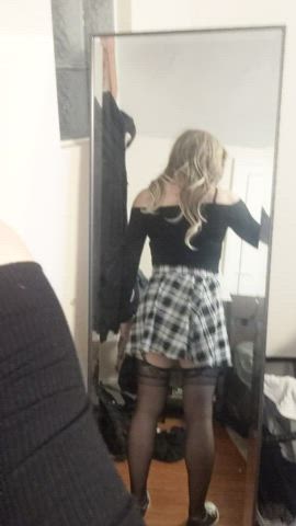 Booty Femboy Flashing Sissy Skirt Stockings clip