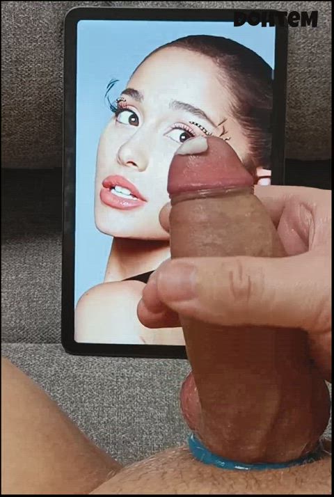 ariana grande babecock big dick celebrity cock ring jerk off male masturbation moaning