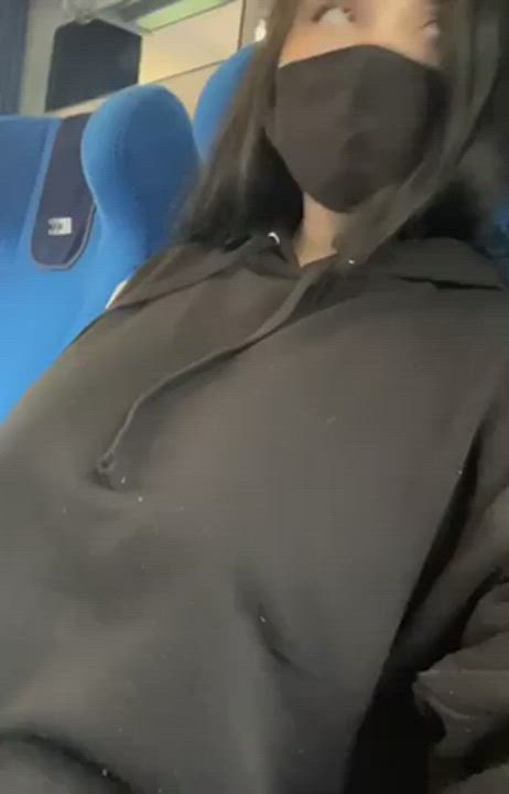 Big Tits Bus Public clip
