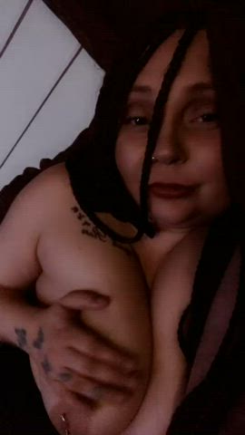 big tits chubby flashing natural tits nipple piercing pierced selfie stripper tattoo