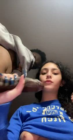 big dick cute handjob jerk off spit clip