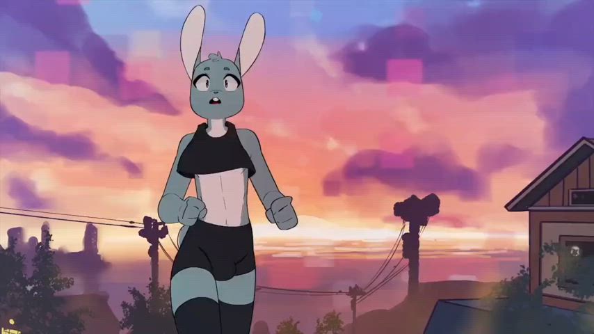 animation bulge bunny femboy furry outdoor twink clip