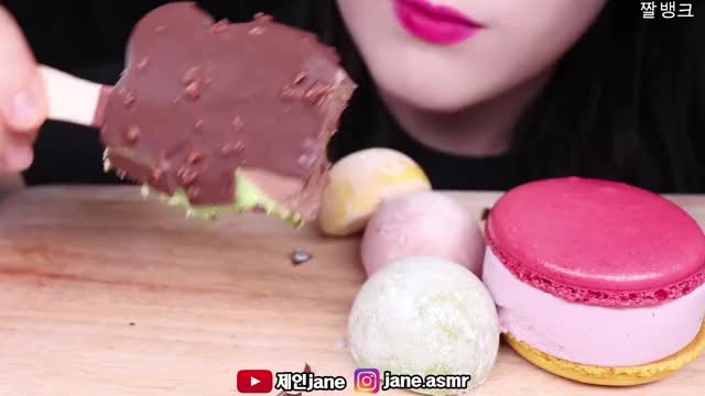 제인_초콜릿 아이스크림, 스노우 모찌, 마카롱 아이스크림 먹방-4