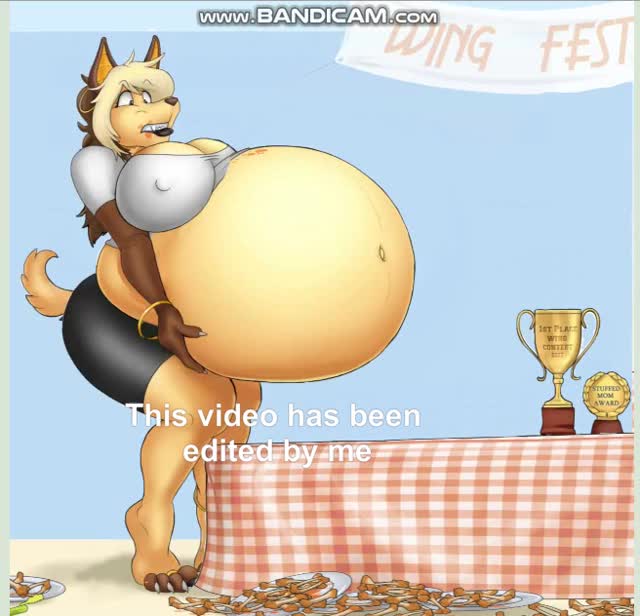 Too Many Hot Wings!! Belly Inflation Animation