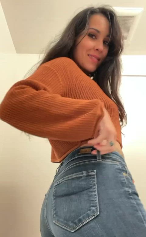 ass booty brunette cute homemade jeans latina panties solo stripping clip