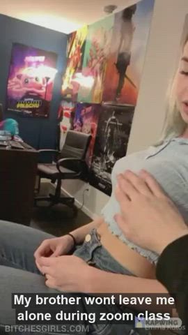 Big Tits Blonde Caption clip