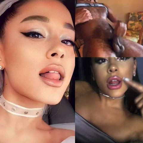 NSFW BabeCock Cumshot Celebrity BBC Ariana Grande Italian Petite Lips Cute Porn GIF