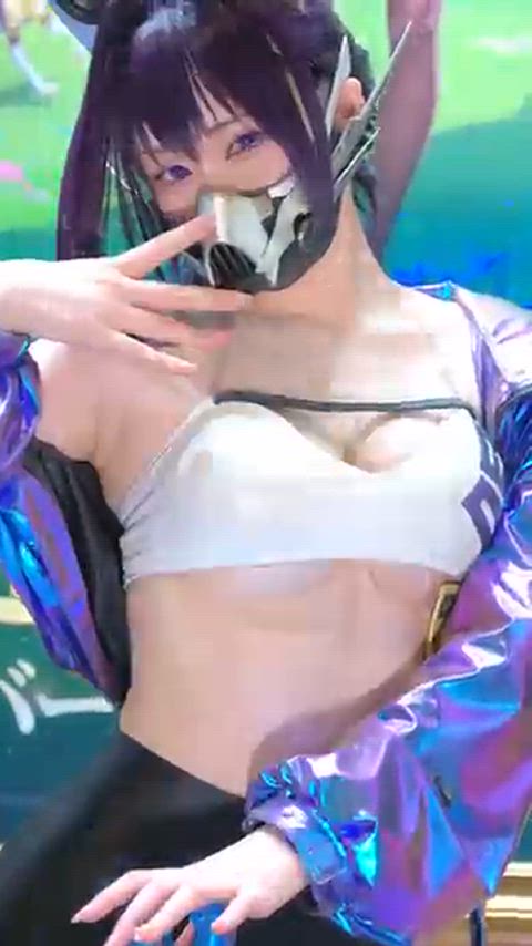 asian cosplay korean sexy underboob clip