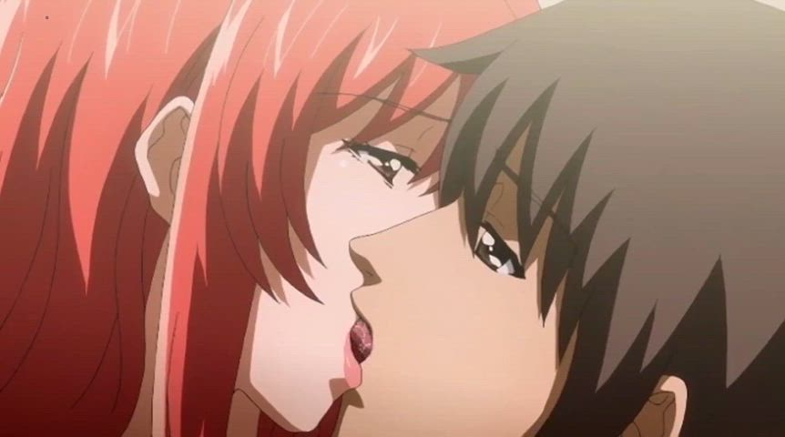 anime blowjob cumshot french kissing hentai office redhead clip
