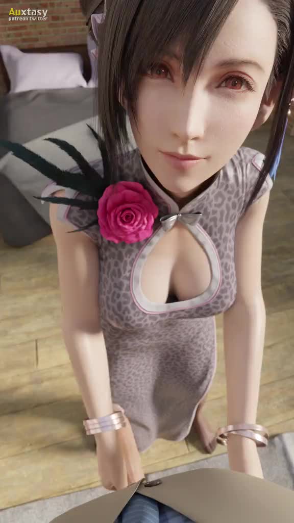Tifa giving a handjob before going on a date
