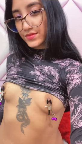 boobs camgirl latina lingerie long hair natural tits nipples sensual tattoo webcam