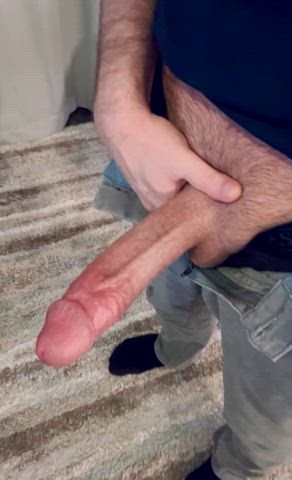 Teasing and stroking my thick cock on a horny Saturday night