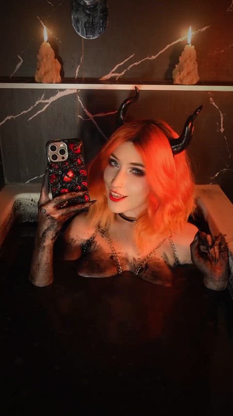 boobs costume demon fantasy onlyfans redhead succubus tiktok tits topless clip