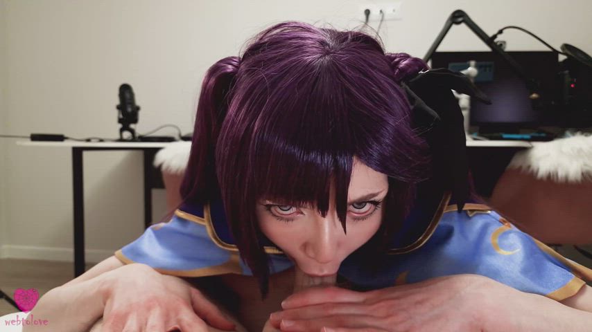 blowjob cosplay costume deepthroat drooling face fuck oral rule34 sloppy sucking