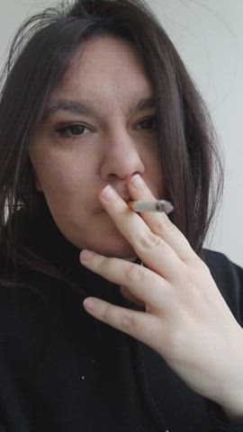 brunette fetish smoking clip