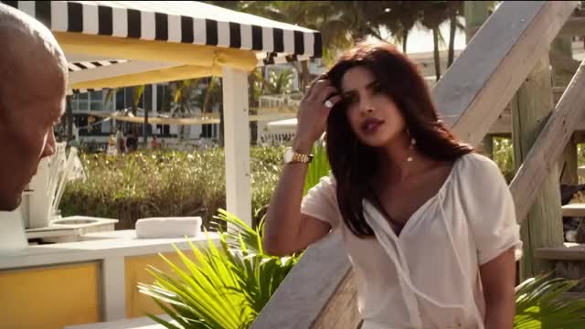 Priyanka Chopra - Baywatch - introductory scenes in creme blouse, and in pink dress