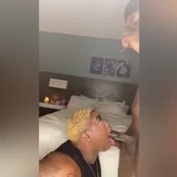Big Dick Blowjob Deepthroat Ebony Couple Face Fuck Porn GIF by blackredgiffs