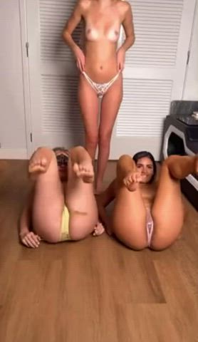 friends group petite pussy pussy lips pussy spread small tits teasing clip