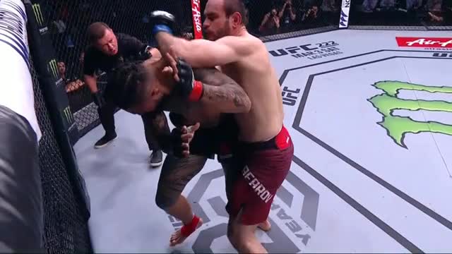 Tyson Pedro with a crazy kimura over Saparbek Safarov at UFC 221