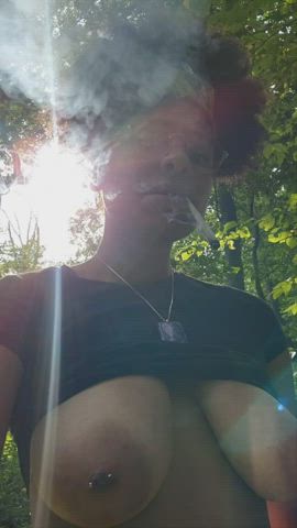 ebony smoking tits hold-the-moan clip