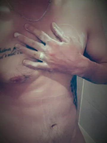 How does Daddy's cock look in the shower? Want to help me clean up?