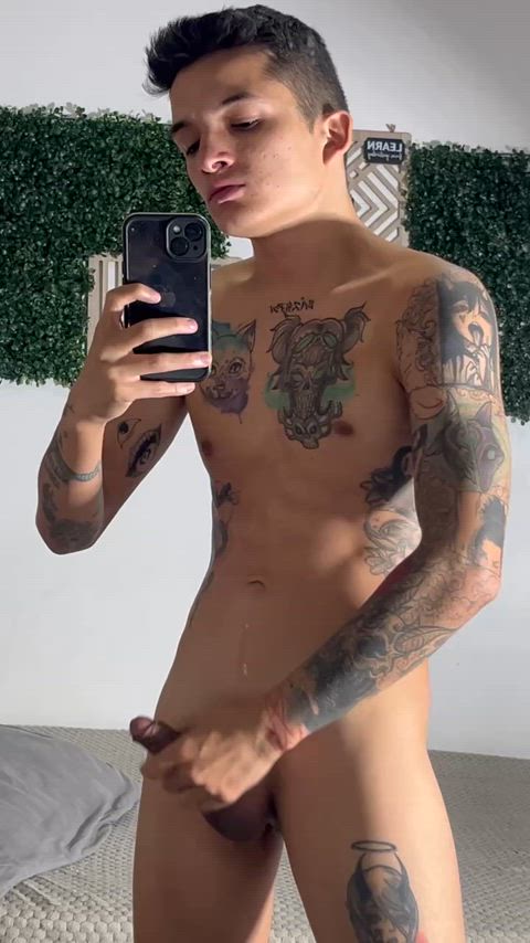 gay jerk off tattoo twink twunk clip