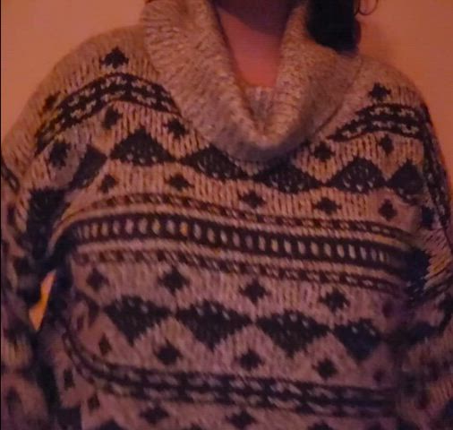 I love sweaters with a surprise underneath (titty drop)